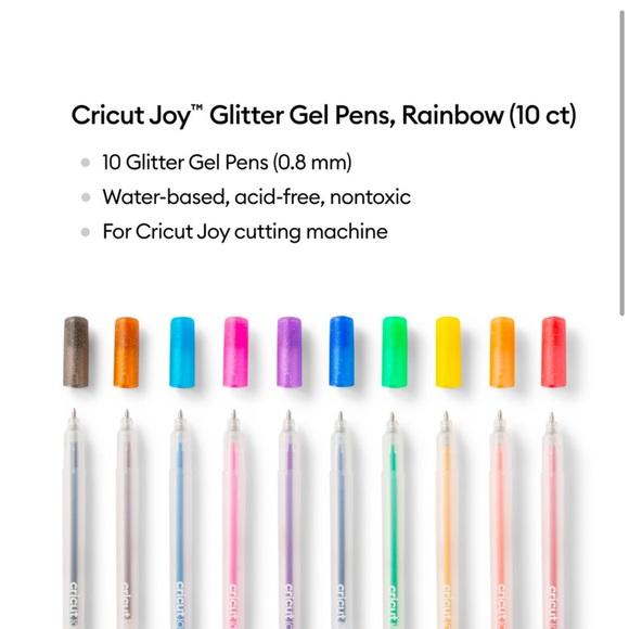 Cricut Joy Glitter Gel Pens 0.8 mm, Rainbow (10 ct) - Picture 2 of 2